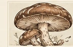 Shiitake botanical illustration